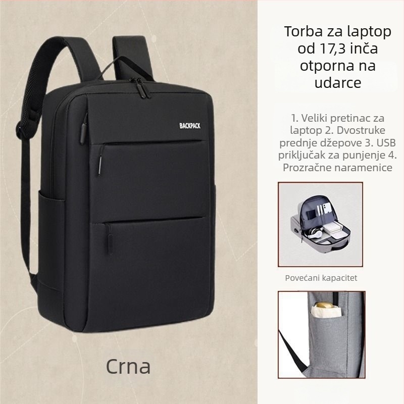 Laptop ranac - PU materijal, podstava od Oxford tkanine, proljeće 2025 izdanje, za muškarce