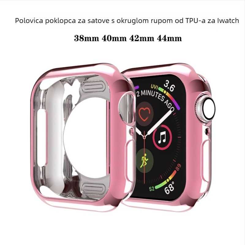 TPU zaštitna futrola za Apple Watch s elektroplatiranim kompletnim pokrivanjem, dizajn s kružnim otvorima, zaštita od padova, kompatibilno s Series 6/SE/7
