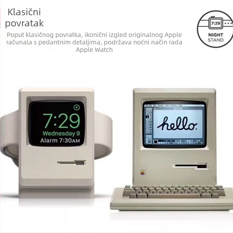 Retro silikonski držač za punjenje Apple uređaja i Apple Watch Ultra baza punjenja