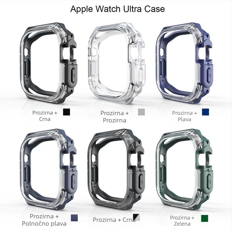 Prozirni dvobojni zaštitni kućište za Apple Watch Ultra 49 mm