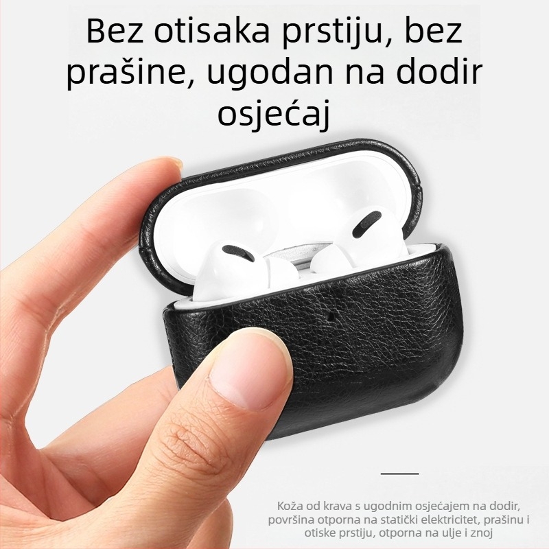 Zaštitno kućište za AirPods Pro 2/3/4 Gen, umjetna koža, ručna izrada, prenosivo