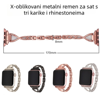 Metalni remen za Apple Watch s kristalima za modele X i Y