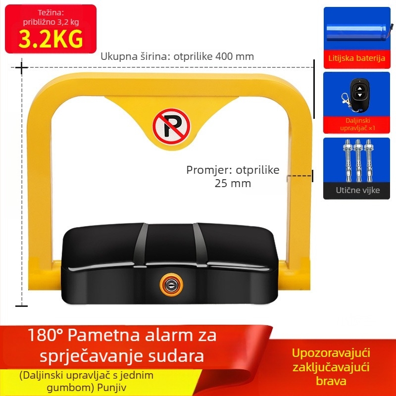 Silver Rainbow automobilno zaključavanje za parkiranje, O-tipa, od željeza, cilindar od cinkove legure