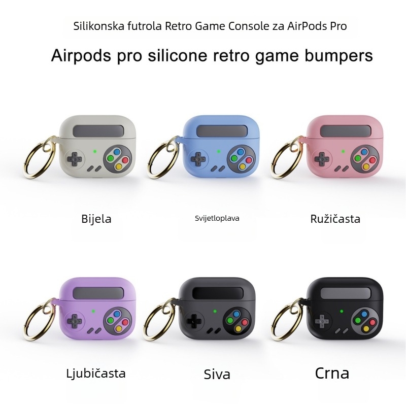 Silikonska zaštitna futrola za Apple AirPods s motivom retro gaming konzole, za treću generaciju i AirPods Pro 2