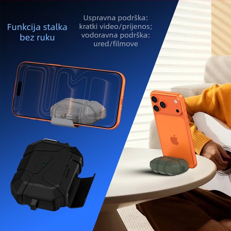Kućište za AirPods sa stalkom, TPU materijal, višenamjensko i prijenosno, kompatibilno s AirPods serijom