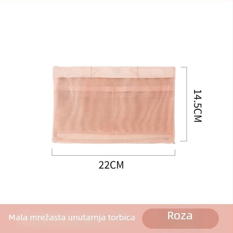 Unutarnja torbica za torbu – mrežasti materijal, funkcija skladištenja, unutarnji liner torbe, moderni minimalistički stil