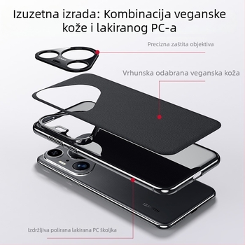Minimalistička futrola od umjetne kože s elektroplatom za Huawei Pura70Pro – potpuno pokriće, otpornost na padove, poslovni stil