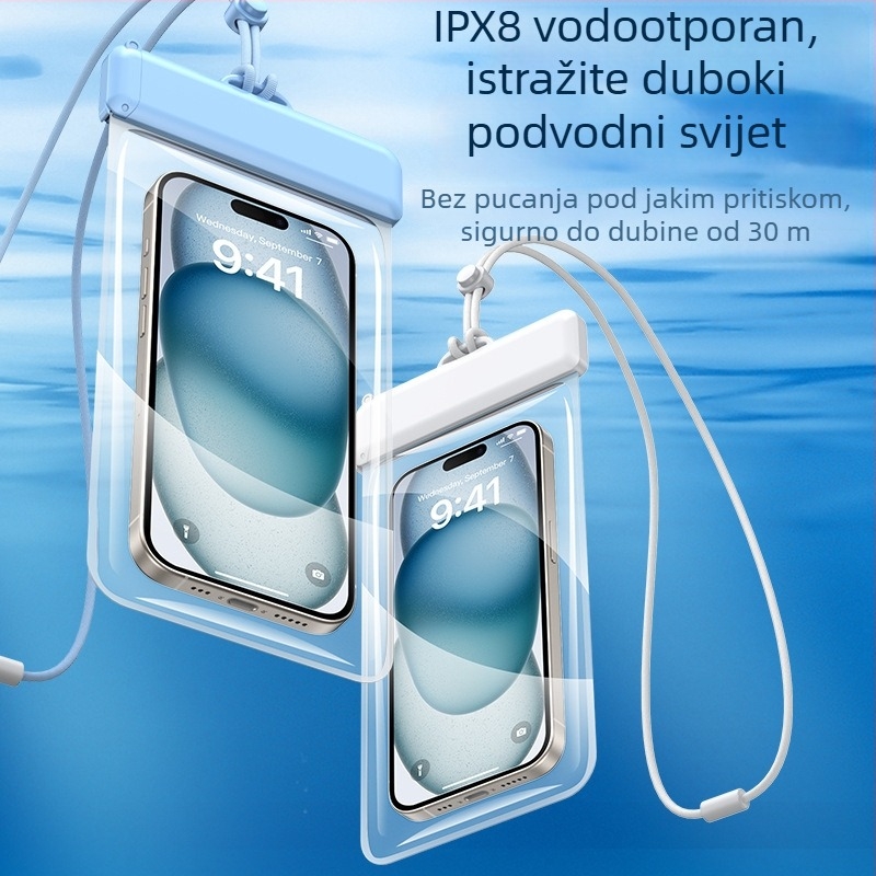 TPU vodootporna futrola za telefon, prozirna, s dodirnim zaslonom, pogodna za plivanje i ronjenje, u toplim izvorima