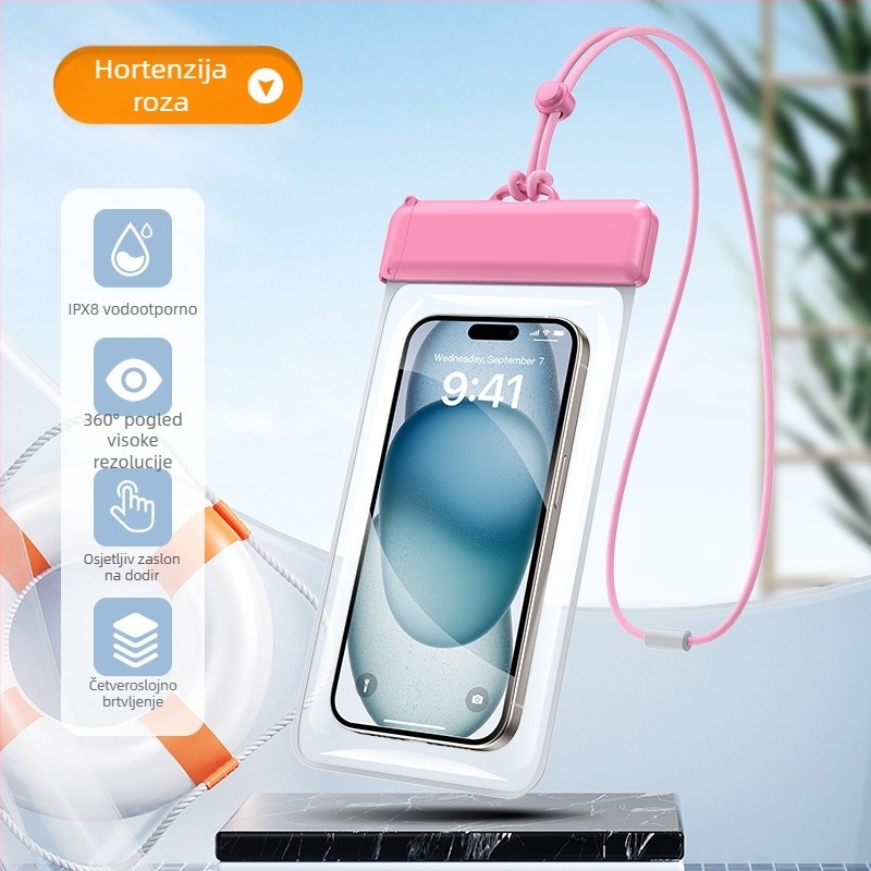 TPU vodootporna futrola za telefon, prozirna, s dodirnim zaslonom, pogodna za plivanje i ronjenje, u toplim izvorima