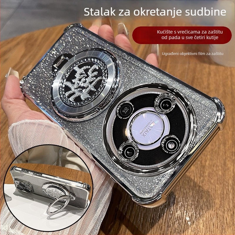 Torba za Honor X70 s rotirajućom stalkom i zaštitom objektiva, TPU stražnji poklopac, otporna na padove i ogrebotine