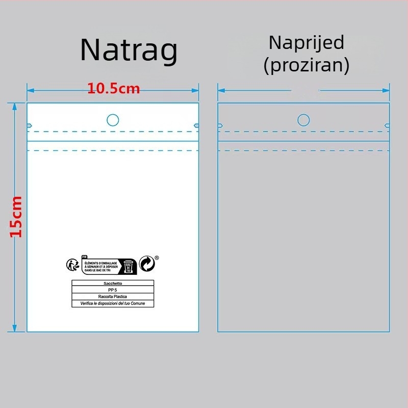 Packaging vrećica od perl CPP filma sa samouzavršavajućim zatvaranjem i Yin-Yang motivom, za nakit, data kabeli i pribor za mobitele (Materijal: perl CPP film; Zatvaranje: automatsko; Motiv: Yin-Yang)