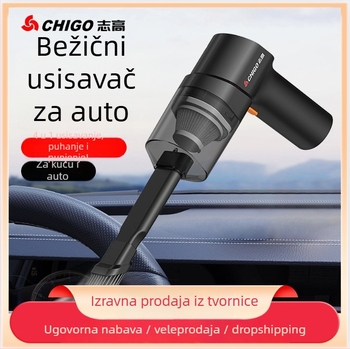 Chigo ručni usisavač za auto, bežični, 120W, 4500Pa, punjivi