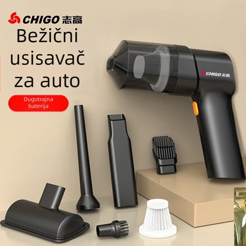 Chigo ručni usisavač za auto, bežični, 120W, 4500Pa, punjivi
