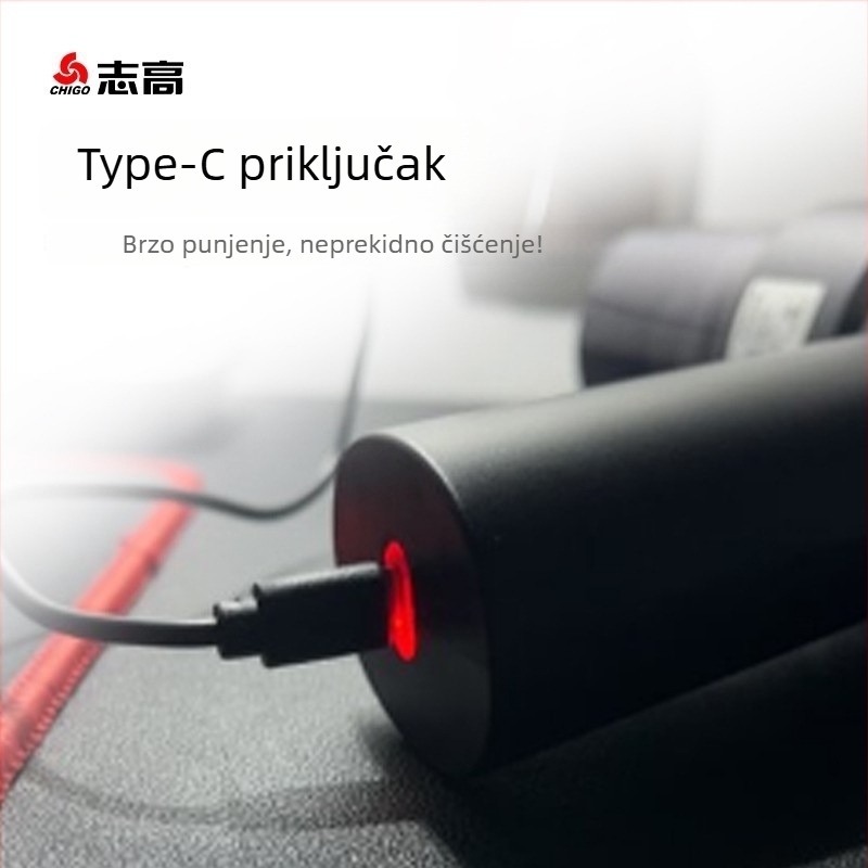 Chigo ručni usisavač za auto, bežični, 120W, 4500Pa, punjivi