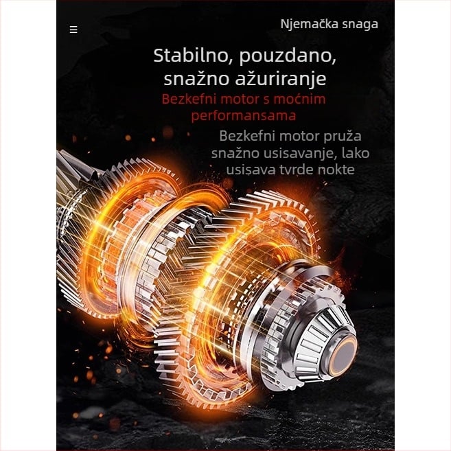 Yi Ju ručni usisavač za automobil – 18.5V, 150W, 6000Pa, punjiv, kabel duljine 40 cm