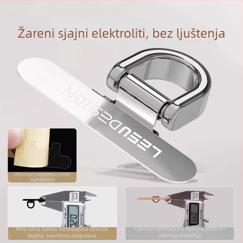 Unisex kaiš za mobitel od nehrđajućeg čelika s PU užetom i metalnom kopčom, štancanje