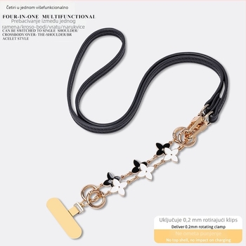 Mobitel šnura od TPU-a, poliesterska užadica, metalna kopča, geometrijski metalni privjesak, prilagodba crteža i logotipa