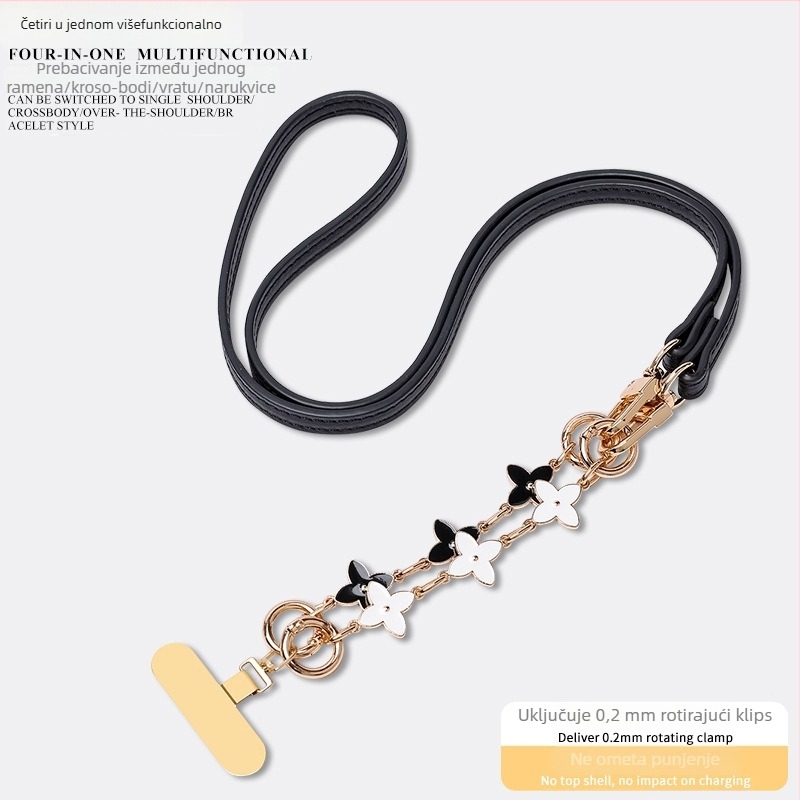 Mobitel šnura od TPU-a, poliesterska užadica, metalna kopča, geometrijski metalni privjesak, prilagodba crteža i logotipa