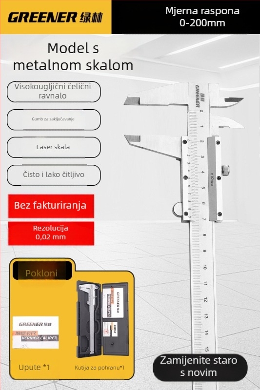 Greener digitalni mjerač za nakit – visoka preciznost, elektronički zaslon, mjerenje veličine nefrita i bisera