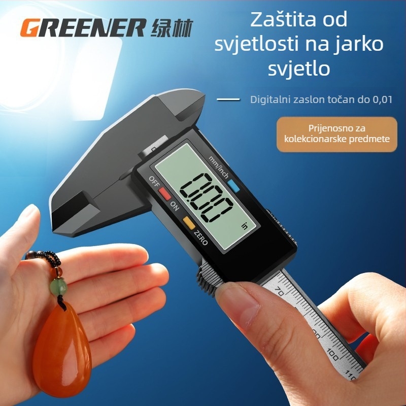 Greener digitalni mjerač za nakit – visoka preciznost, elektronički zaslon, mjerenje veličine nefrita i bisera