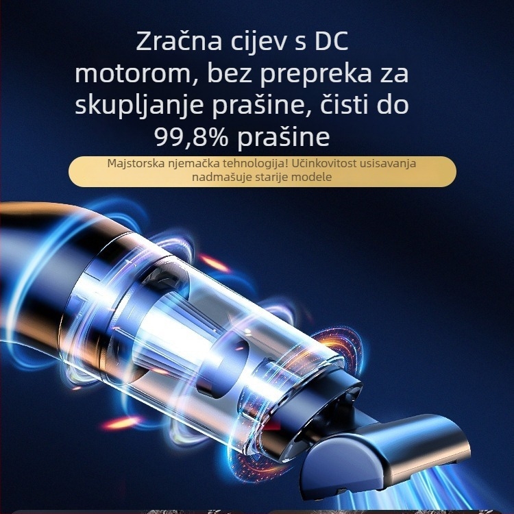 Bežični ručni usisavač za automobil i dom – 120W, 12V, 11000Pa