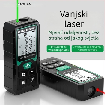 Laserski mjerač udaljenosti infracrveni, ručni, visoko precizno elektroničko ravnalo