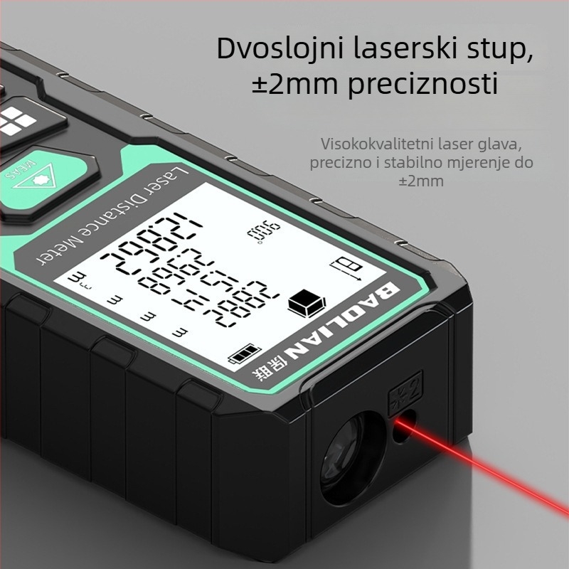 Laserski mjerač udaljenosti infracrveni, ručni, visoko precizno elektroničko ravnalo