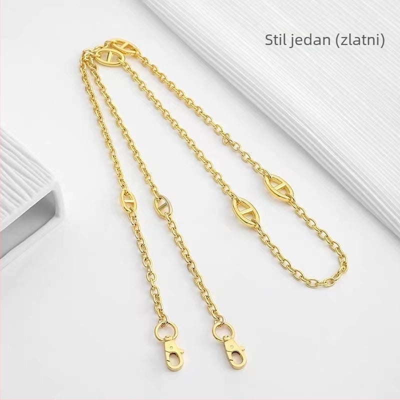 Yu Yi metalna naramenica za torbu s geometrijskim uzorkom – kaiš za crossbody torbu, lančani dodatak