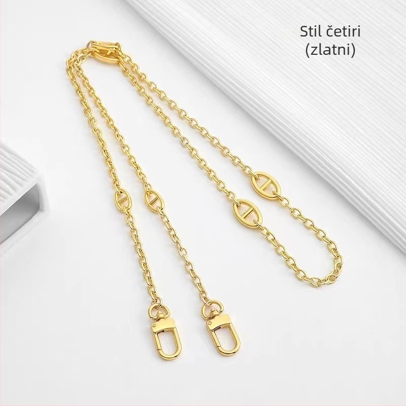 Yu Yi metalna naramenica za torbu s geometrijskim uzorkom – kaiš za crossbody torbu, lančani dodatak
