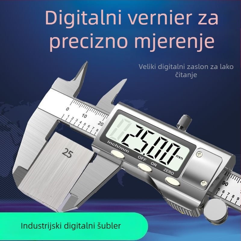 Digitalni šubler visoke preciznosti, raspon 0-150/200 mm, industrijska klasa