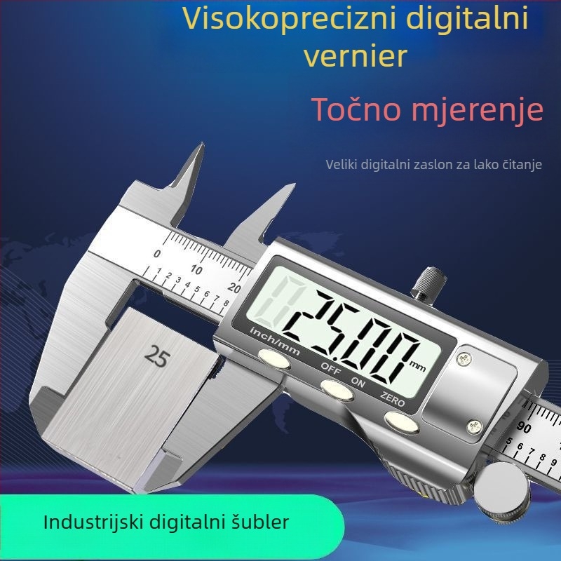 Digitalni šubler visoke preciznosti, raspon 0-150/200 mm, industrijska klasa