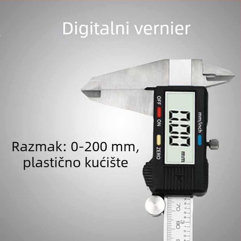 Digitalni šubler visoke preciznosti, raspon 0-150/200 mm, industrijska klasa