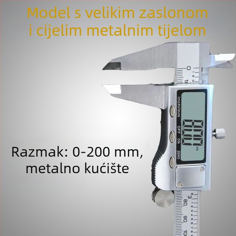 Digitalni šubler visoke preciznosti, raspon 0-150/200 mm, industrijska klasa