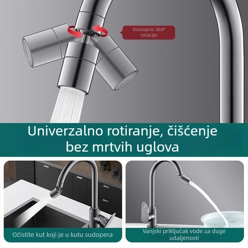 Kuhinjski miješajući slavina, topla i hladna, rotacijsko upravljanje, keramički disk ventil, bakar, 10 mm ulaz