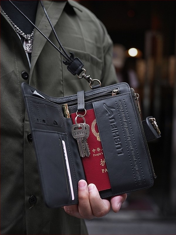 Kompaktna torbica za putovnicu i dokumente od prave kože, s više pretinaca za kartice, ultra lagan putni dodatak, platnena podstava