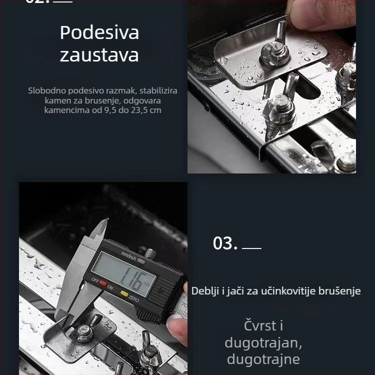 Držač dijamantnog kamena za oštrenje, teleskopski, ojačani okvir, fiksni kut