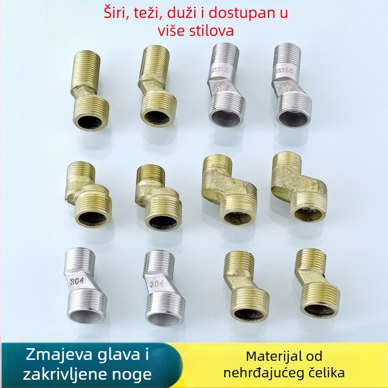 Nehrđajući čelični spoj za tuš s kutnim zavojem – reduktor, ekscentrični spoj, jednostruki spoj, 304 nehrđajućeg čelika