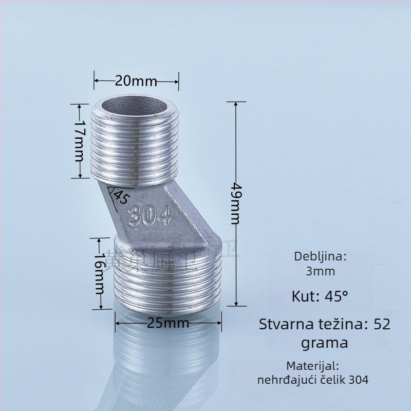 Nehrđajući čelični spoj za tuš s kutnim zavojem – reduktor, ekscentrični spoj, jednostruki spoj, 304 nehrđajućeg čelika