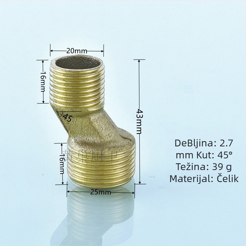Nehrđajući čelični spoj za tuš s kutnim zavojem – reduktor, ekscentrični spoj, jednostruki spoj, 304 nehrđajućeg čelika