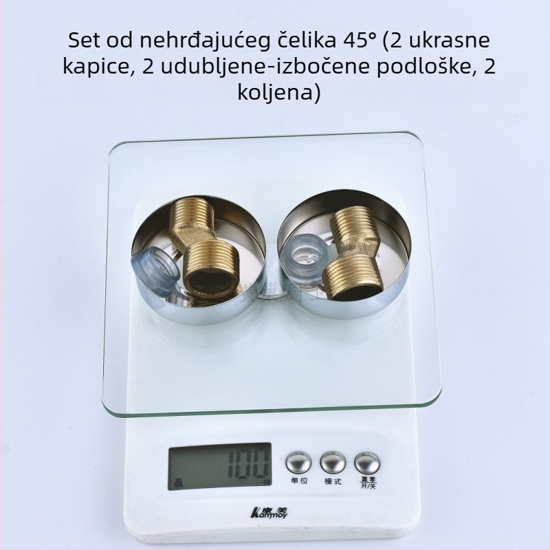 Nehrđajući čelični spoj za tuš s kutnim zavojem – reduktor, ekscentrični spoj, jednostruki spoj, 304 nehrđajućeg čelika