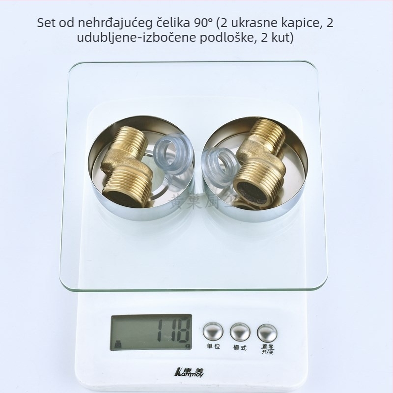 Nehrđajući čelični spoj za tuš s kutnim zavojem – reduktor, ekscentrični spoj, jednostruki spoj, 304 nehrđajućeg čelika