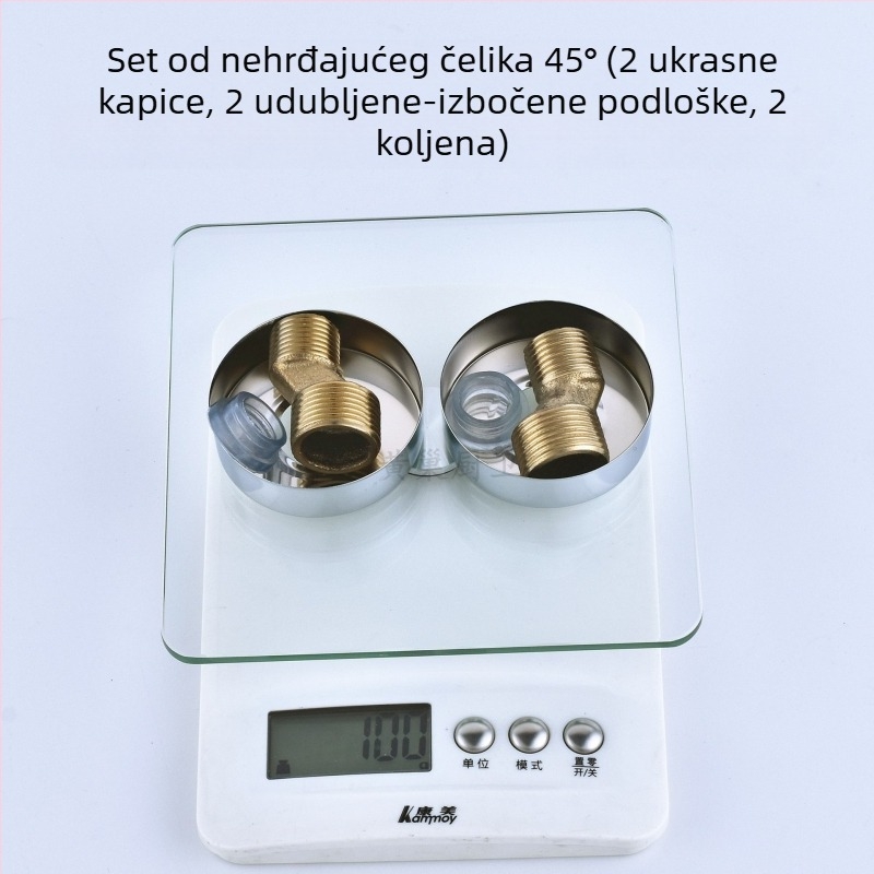 Nehrđajući čelični spoj za tuš s kutnim zavojem – reduktor, ekscentrični spoj, jednostruki spoj, 304 nehrđajućeg čelika