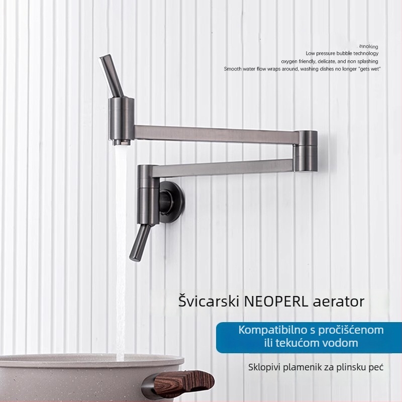 Goldsmith Kuhinjski faucet, od bakra, zidna montaža, otvaranje ključem, jednodijelna konstrukcija