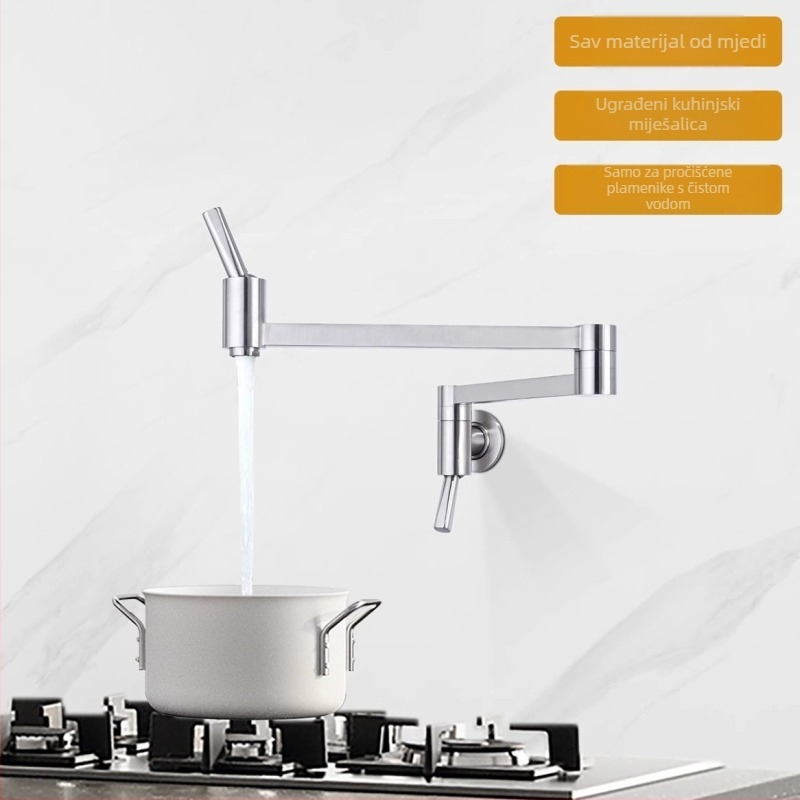 Goldsmith Kuhinjski faucet, od bakra, zidna montaža, otvaranje ključem, jednodijelna konstrukcija