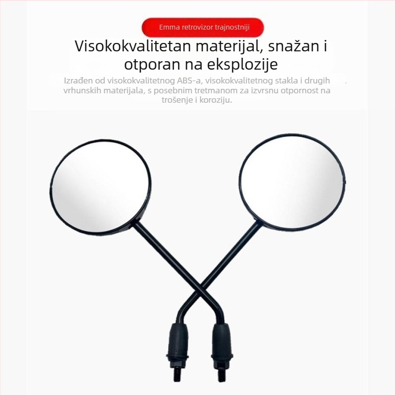 Zadnji retrovizor za električni bicikl, Nacionalni standard, Reflektirajući retrovizor za vožnju unatrag, 8 mm desni navoj, Univerzalni dodatak