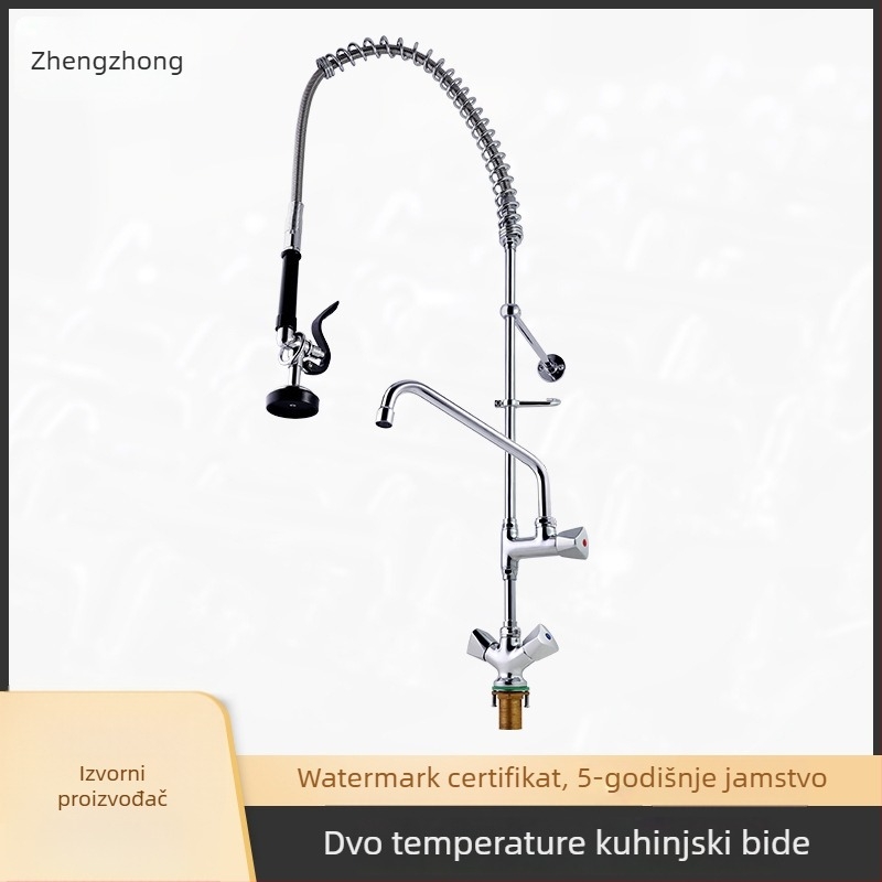 Kuhinjska miješalica za sudoper s trokutastom ručkom – jednovruhotna montaža, topla i hladna voda, bakar, keramički disk ventila, 18 mm ulaz/izlaz, pločica na ploču, model 5806-24
