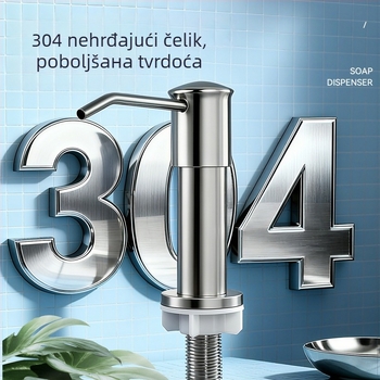 Dozator tekućeg sapuna za sudoper s ručnom pumpom, Space Aluminum, moderni minimalistički stil, završna obrada lakom i elektroplatiranje, Brend Enjoy