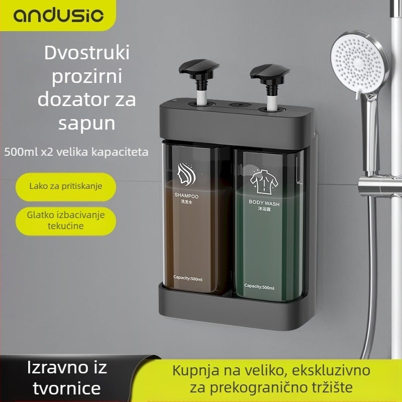 ABS zidni dozator sapuna – velika kapaciteta, ručni pritisak, montaža bez bušenja, CE certifikat