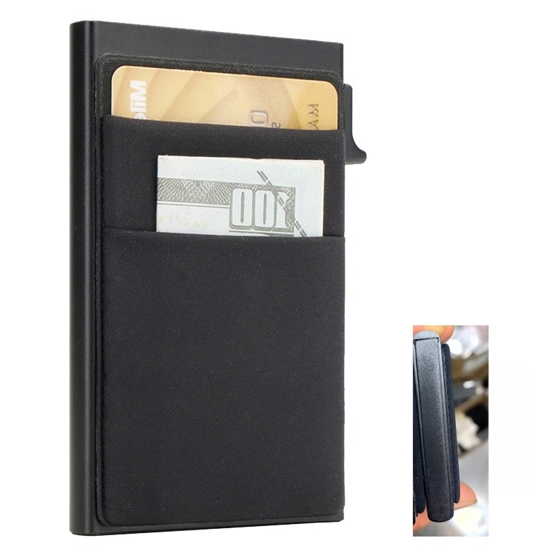 Držač kartica od aluminijske legure s RFID zaštitom, anti-krađa, novčanik s jednim preklopom