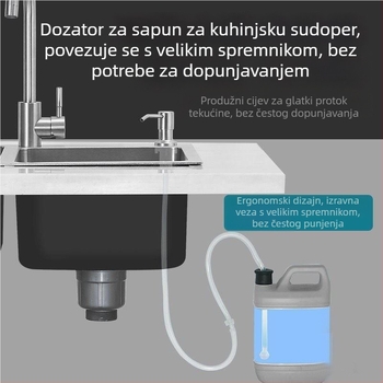 Dispenzer za sapun za sudoper od nehrđajućeg čelika 304, brušeni završetak, moderan stil, ručni pritisak